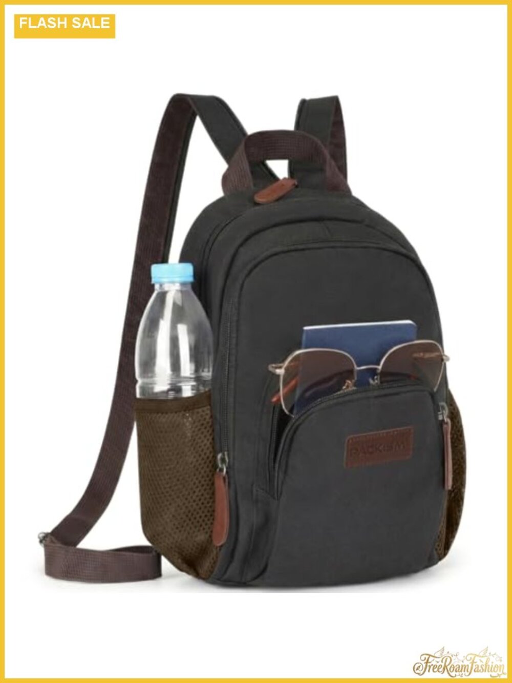 Convertible Sling Backpack Purse for Women, 8 Pockets Water Resistant, Fits 11"